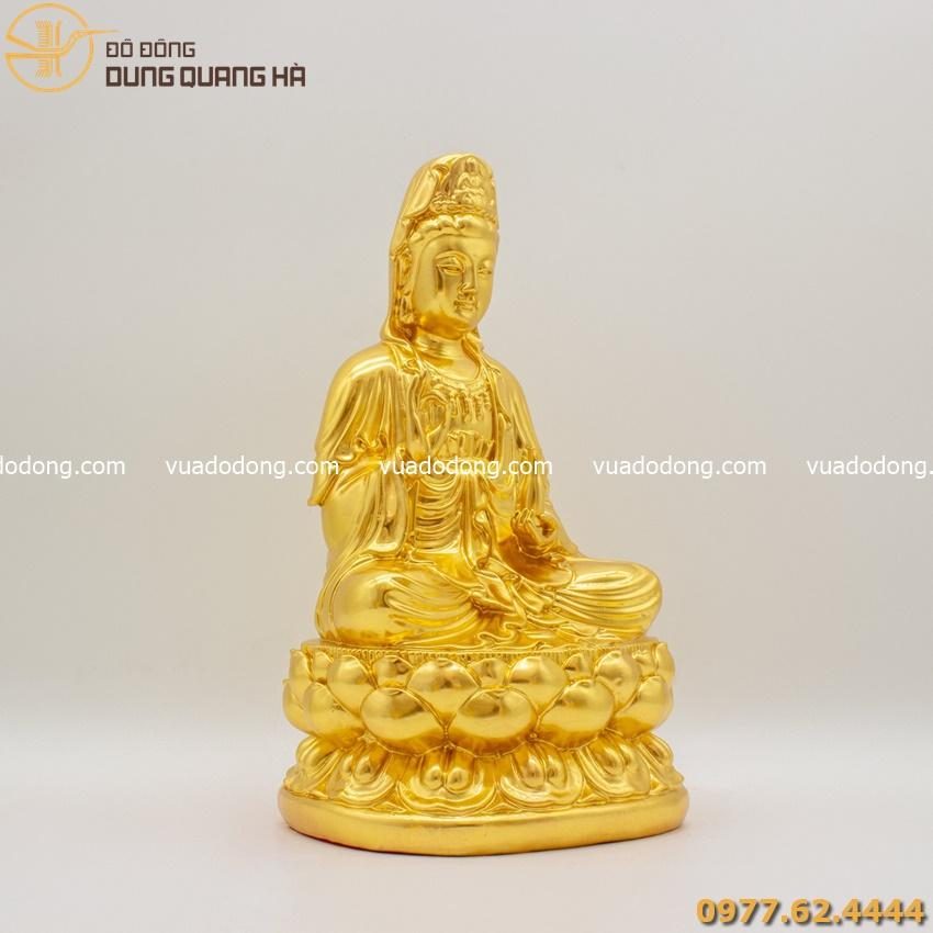 Tượng Phật Bà Quan Âm thếp vàng