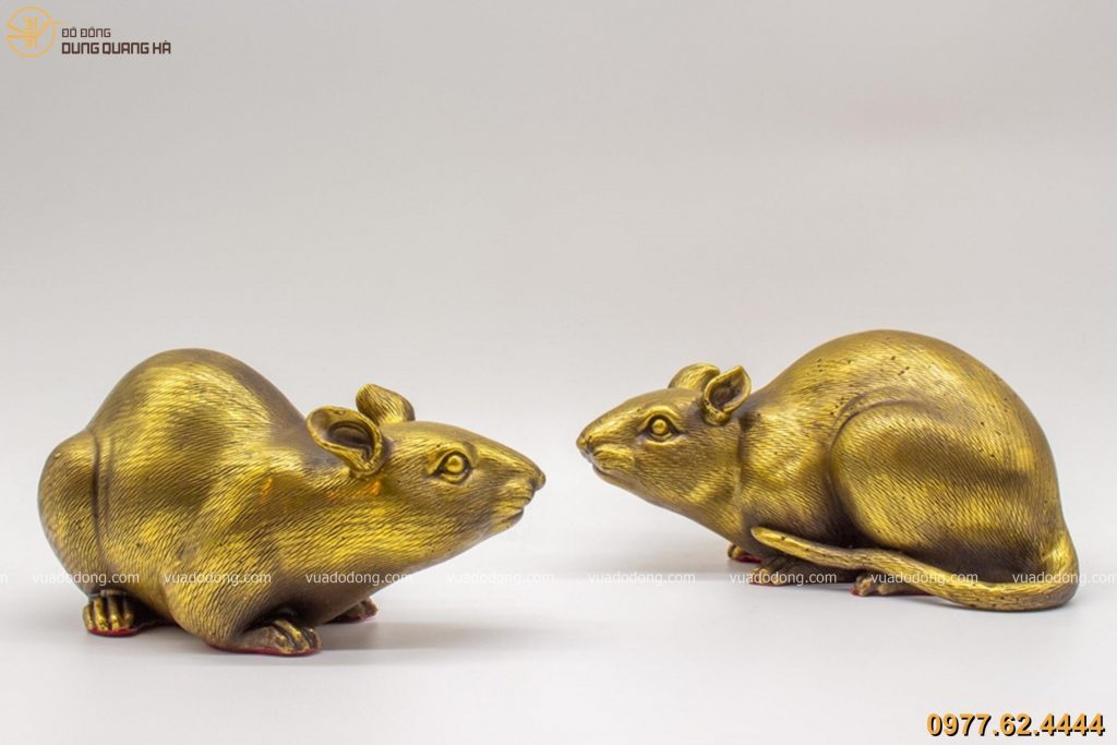 Tượng chuột bằng đồng vàng hun