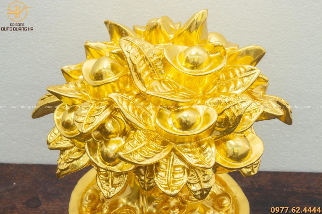 Cây tiền mạ vàng 24k cao 21cm