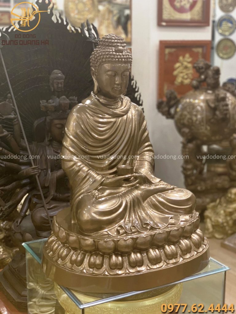 Tượng Phật Thích Ca bằng đồng đỏ cao 70cm
