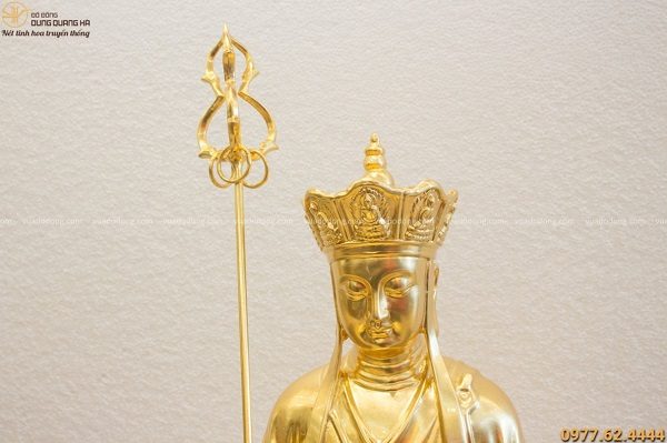Tượng Địa Tạng Vương Bồ Tát bằng đồng thếp vàng 9999