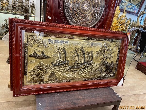 Tranh Thuận Buồm Xuôi Gió xước giả cổ mẫu mới 1m7 x 90cm