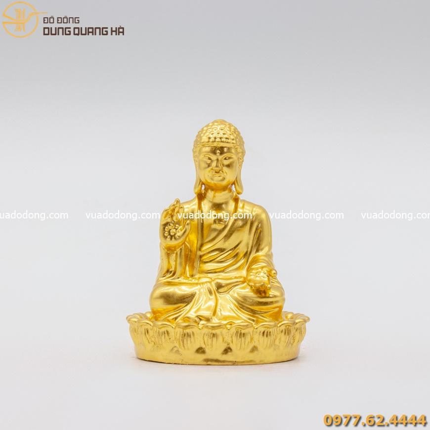 Tượng Phật A Di Đà Cỡ Nhỏ Thếp Vàng 9999 – Đồ Đồng Dung Quang Hà