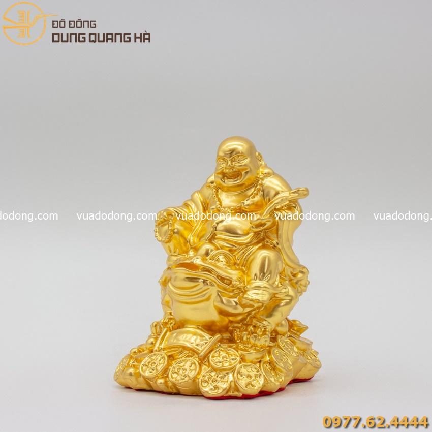 Tượng Phật Di Lặc cưỡi thiềm thừ thếp vàng sang trọng
