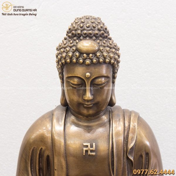Tượng Phật Adida đế bát giác hun giả cổ 40x24cm nặng 8kg