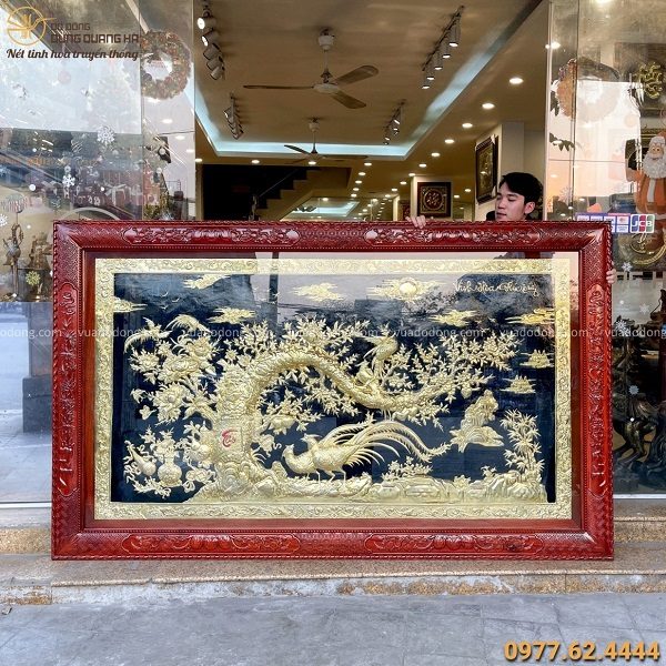 Tranh đồng Vinh Hoa Phú Quý kích thước 2m56 x 1m55 mạ vàng