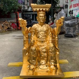Tượng Vua Cha Ngọc Hoàng bằng đồng dát vàng 9999 cao 70cm