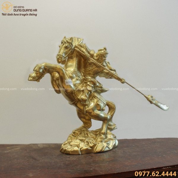Tượng Quan Công bằng đồng catut cưỡi ngựa oai phong cao 50cm
