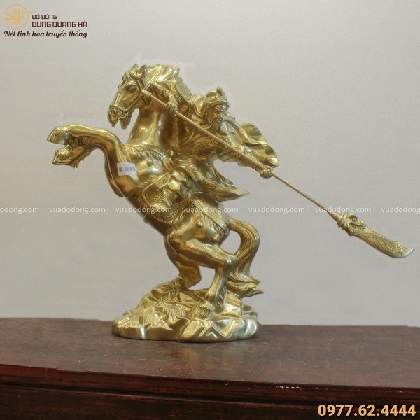 Tượng Quan Công bằng đồng catut cưỡi ngựa oai phong cao 50cm