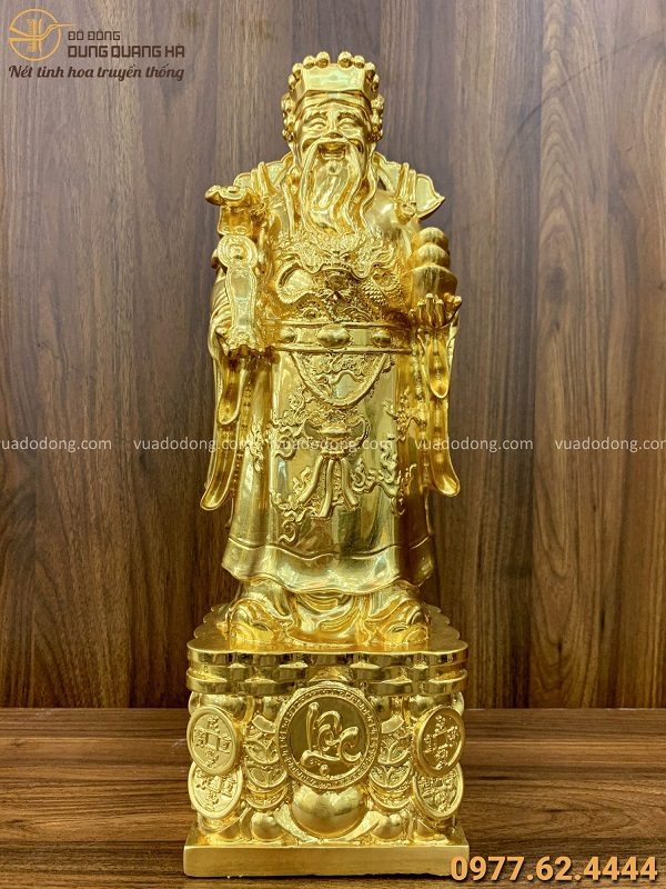 Bộ tượng 3 ông Phúc Lộc Thọ đẹp bằng đồng dát vàng 9999
