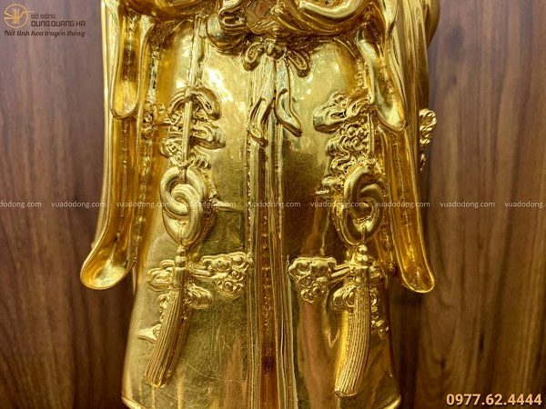 Bộ tượng 3 ông Phúc Lộc Thọ đẹp bằng đồng dát vàng 9999