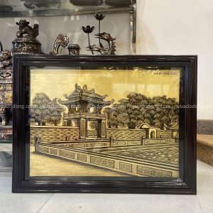 Tranh Khuê Văn Các tinh xảo đồng vàng xước giả cổ 60x80 cm