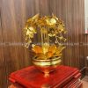 Chậu lan hồ điệp 5 cành bằng đồng 47 x 33cm dát vàng