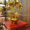 Chậu lan hồ điệp 5 cành bằng đồng 47 x 33cm dát vàng