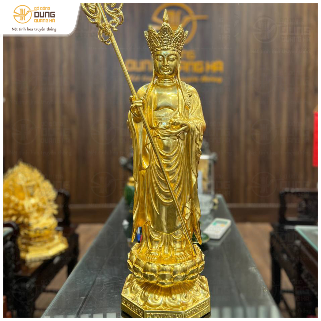 Hoàn thiện dát vàng tượng ngài Địa Tạng khách hàng tại Đà Nẵng
