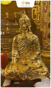 Tôn tượng dát vàng ngài thích ca cao 1mt tại Thạnh Phú - Bến Tre