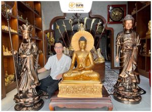 Bàn giao và an vị tượng Địa Tạng 1m5 và Adida 1m6 tại cho khách hàng quận 7 tp Hồ Chí Minh