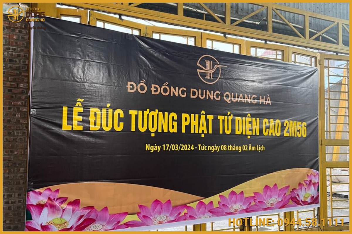 Lễ đúc tượng Phật tứ diện cao 2m56 tại xưởng của đồ đồng Dung Quang Hà