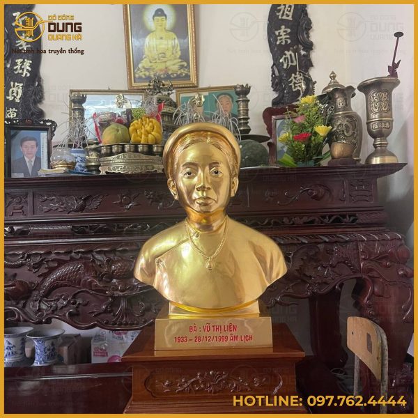 Đúc tượng bán thân cụ bà bằng đồng