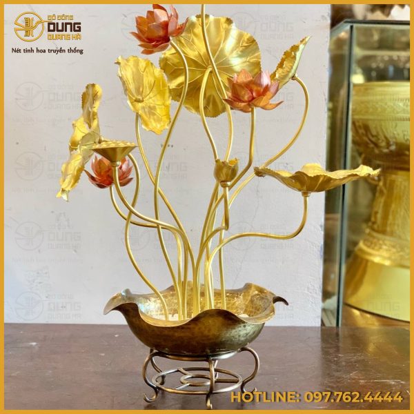 Chậu hoa sen bằng đồng