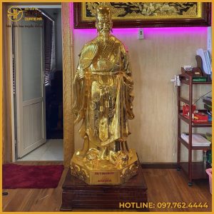 Tượng Khổng Minh bằng đồng cao 1m7 thếp vàng 9999