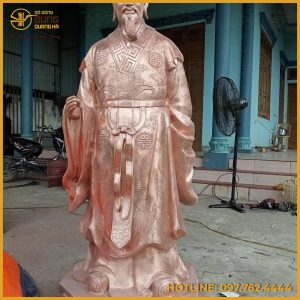 Tượng Khổng Minh bằng đồng cao 1m7 thếp vàng 9999