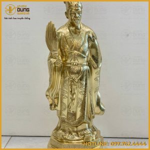 Tượng Khổng Minh bằng đồng catut đế lục giác  