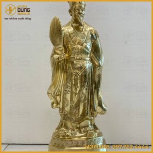 Tượng Khổng Minh bằng đồng catut đế lục giác  
