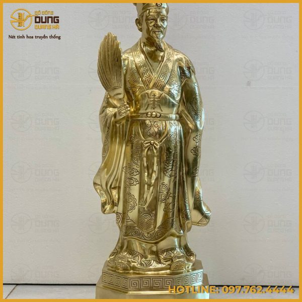 Tượng Khổng Minh bằng đồng catut đế lục giác