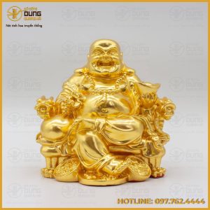Tượng Phật Di Lặc bằng đồng dát vàng 9999