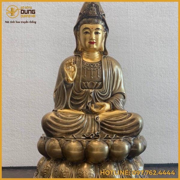 Tượng Phật Bà Quan Âm đồng đỏ làm màu