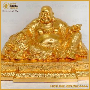 Tượng Di Lặc bằng đồng thếp vàng 9999