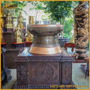 Quả trống đồng cạo màu đường kính 60cm