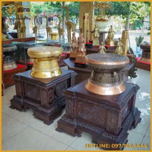 Quả trống đồng cạo màu đường kính 60cm