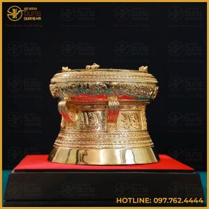 Quả trống đồng mạ vàng 24K cao cấp đường kính 20cm