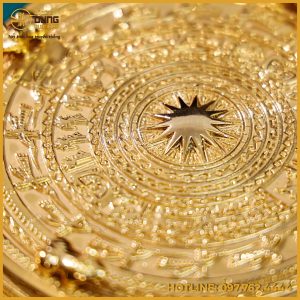 Quả trống đồng mạ vàng 24K cao cấp đường kính 20cm