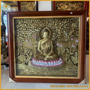 Tranh Phật Thích Ca Mâu Ni bằng đồng làm màu độc đáo