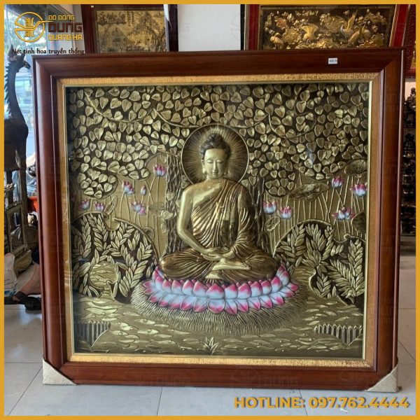 Tranh Phật Thích Ca Mâu Ni bằng đồng làm màu độc đáo