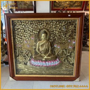 Tranh Phật Thích Ca Mâu Ni bằng đồng làm màu độc đáo