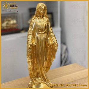 Tượng Đức Mẹ Maria bằng đồng dát vàng 9999 cao cấp