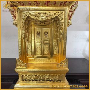 Khám thờ bằng đồng vàng cổ kính cao 68cm