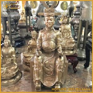 Tượng cụ tổ bằng đồng đỏ làm màu cao cấp