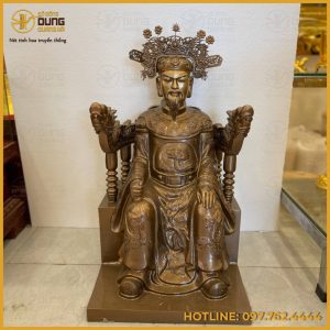 Tượng Ngọc Hoàng Thượng Đế bằng đồng đỏ làm màu cao 70cm