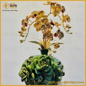 Quà tặng hoa lan hồ điệp bằng đồng mạ vàng