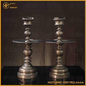 Đôi chân nến đồng vàng hun cao 60cm