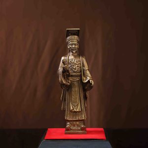 Tượng Lý Thái Tổ đồng vàng làm màu cao 23cm ngang 7cm nặng 1,2kg