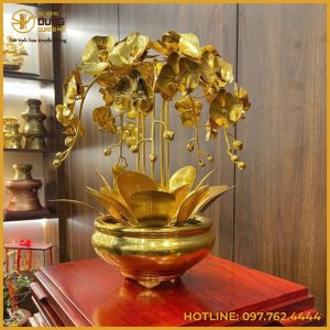 Chậu hoa lan bằng đồng cao cấp