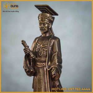 Tượng Lý Thái Tổ đồng vàng làm màu cao 23cm ngang 7cm