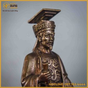 Tượng Lý Thái Tổ đồng vàng làm màu cao 23cm ngang 7cm