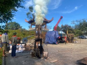 Thực hiện lễ đúc tượng Phật Bà Quan Âm cao 1m6 tại Chùa Linh Ứng, TP. Lai Châu